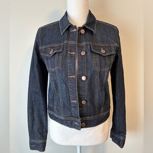 Joe Fresh Dark Wash Denim Jacket Small Button Front Pockets